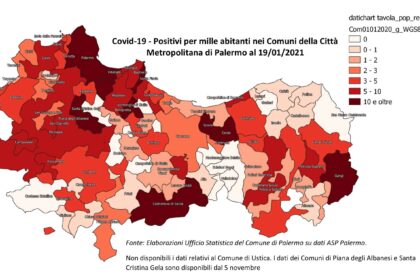 Il Covid non frena nel Palermitano, la mappa dei contagi in ogni Comune