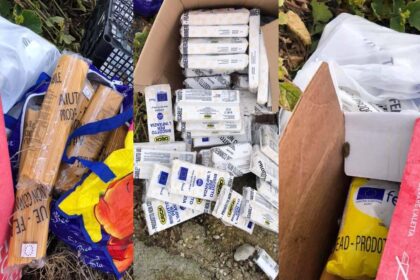 Pasta, riso e cibo per bambini poveri gettati nelle campagne di Roccamena