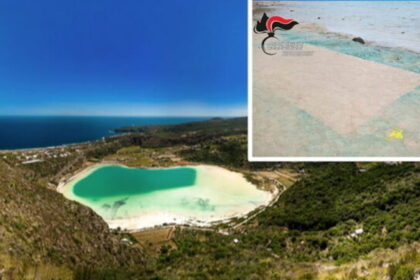 Imbratta il Lago di Venere di Pantelleria per opera d'arte, denunciata milanese