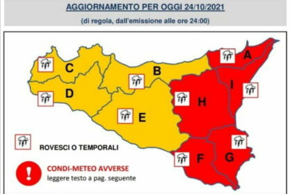 Precipita la situazione meteo, allerta rossa in Sicilia