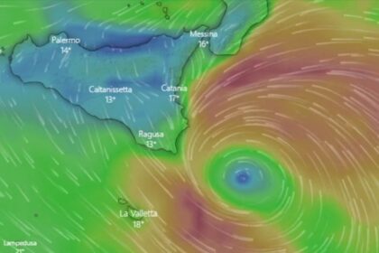 L'uragano viaggia verso la Sicilia
