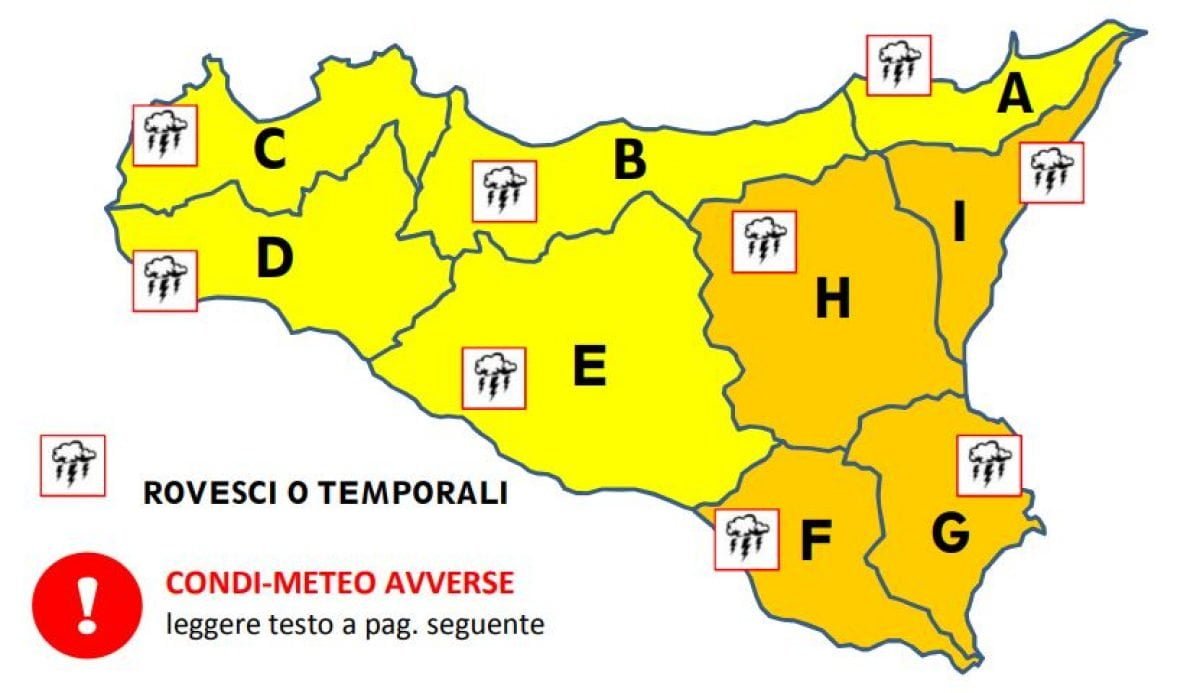 Il maltempo non dà tregua in Sicilia, allerta gialla nel Palermitano