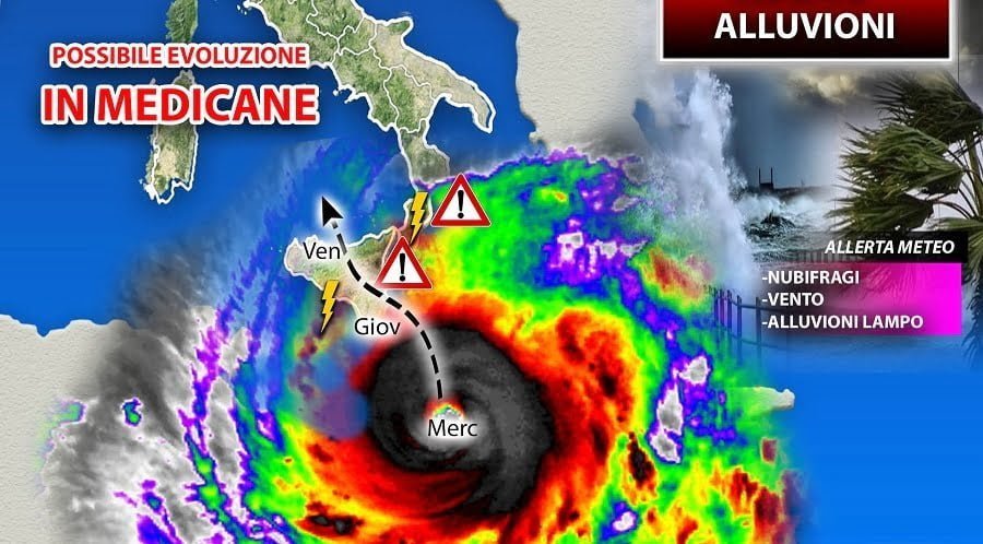 Medicane in avvicinamento sulla Sicilia, nuova allerta meteo
